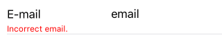 EmailValidator in RadDataForm in iOS NativeScriptUI-DataForm-EmailValidator-iOS